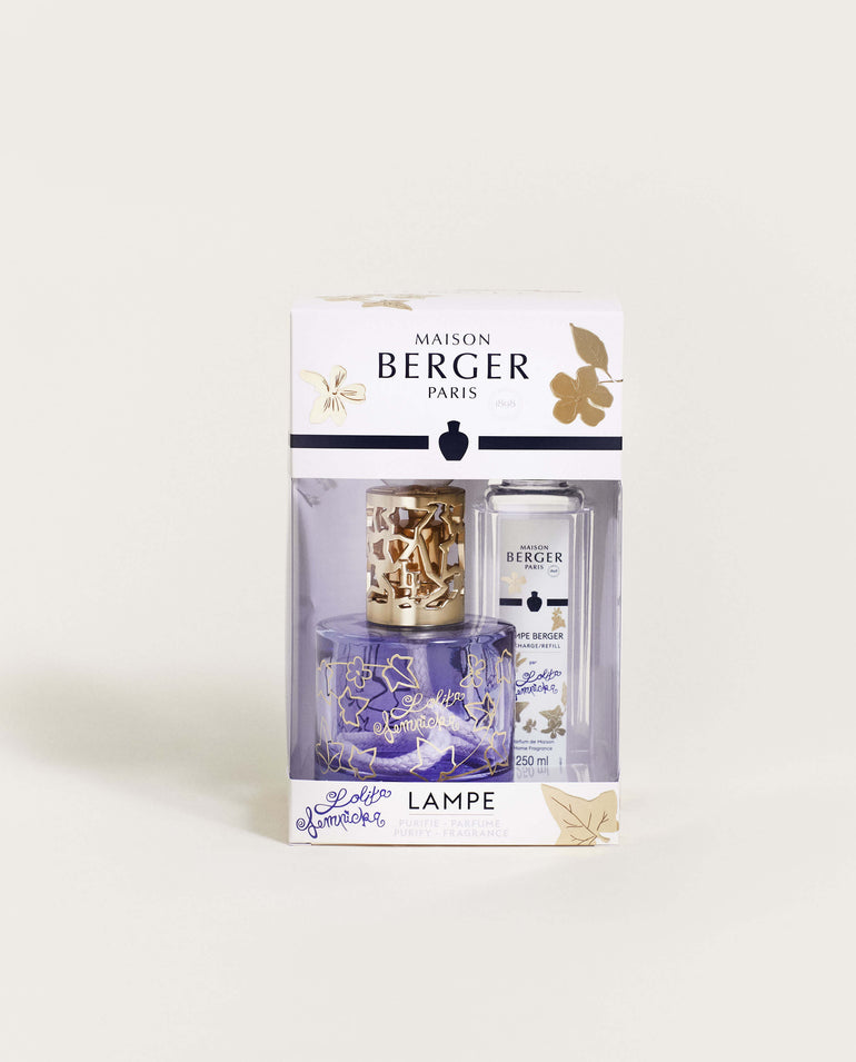 Lolita Lempicka Home Fragrance Lamp Gift Set in Blue Glass