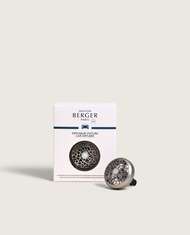 Graphic Car Diffuser Vent Clip—Matte Silver